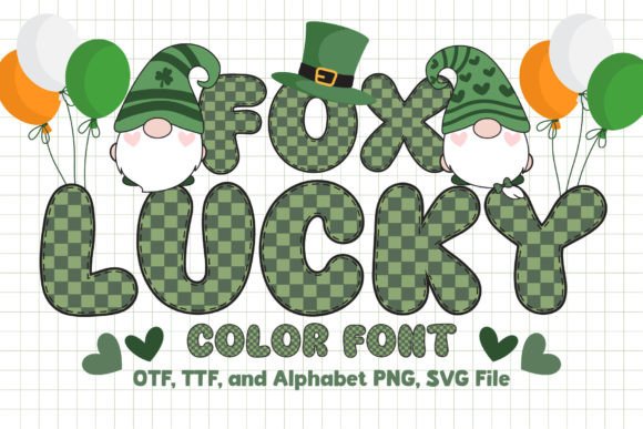 Fox Lucky: A Green Plaid Color Font That Feels Like a Hand-Drawn Charm