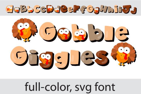 Gobble Giggles: A Playful Color Fonts Choice for Local Branding