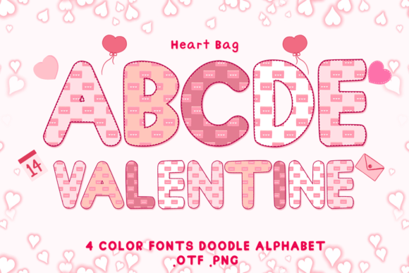 Heart Bag Color Fonts for Digital Sellers