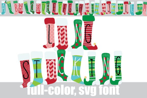Long Stockings: A Festive Color Font for Digital Sellers