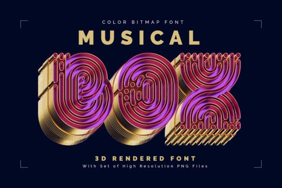 Musical Box: A Vintage Brass Typeface for Embroidery