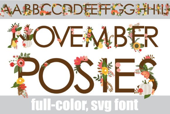 November Posies: A Vibrant Color Font for Seasonal Branding
