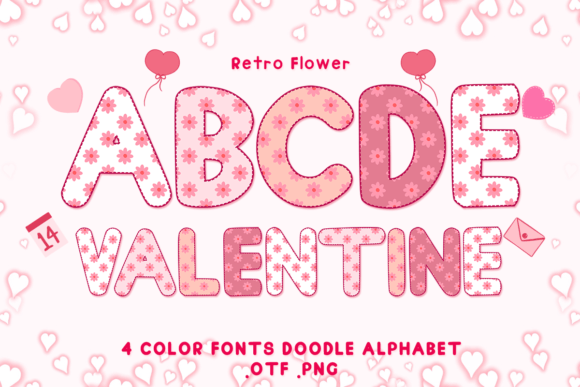 Retro Flower Color Fonts for Digital Sellers