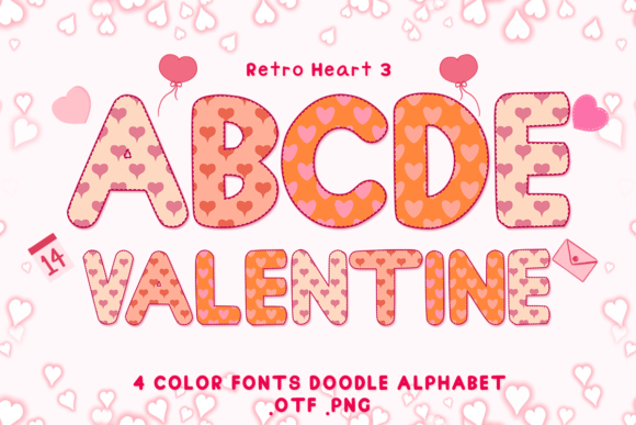 Retro Heart 3 Color Fonts for Branding & Marketing