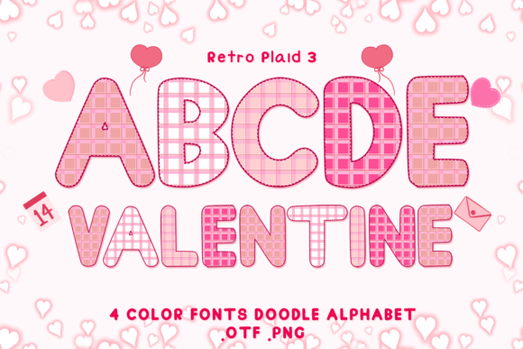 Retro Plaid 3 Color Fonts for Creative Sellers