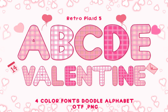 Retro Plaid 5 Color Fonts