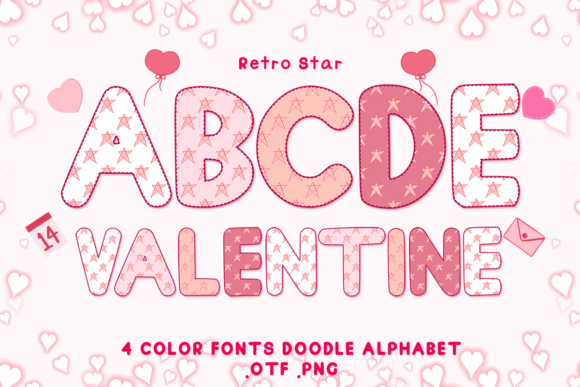 Retro Star Color Fonts: Playful, Heartfelt Design Assets