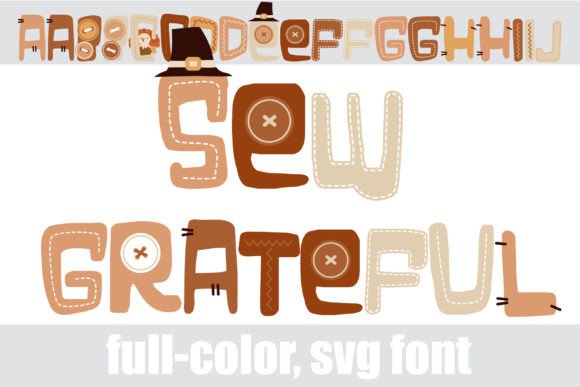 Sew Grateful: A Festive Color Fonts Asset for Local Branding