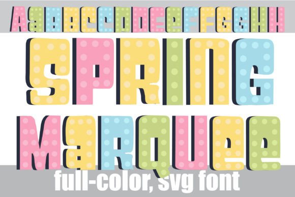 Spring Marquee: A Playful Color Fonts Choice for Digital Sellers